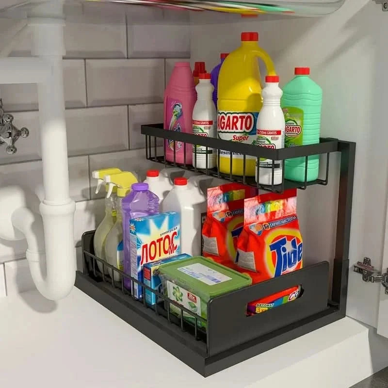 PULLNEST – Sliding Basket Storage Rack for Kitchen Organization