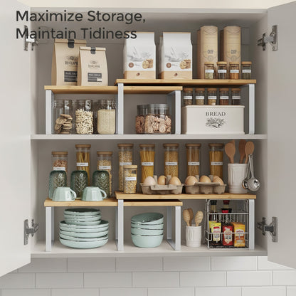 Expandable Kitchen Organizer | Stackable Metal Storage Shelves for Efficient Pantry Organization