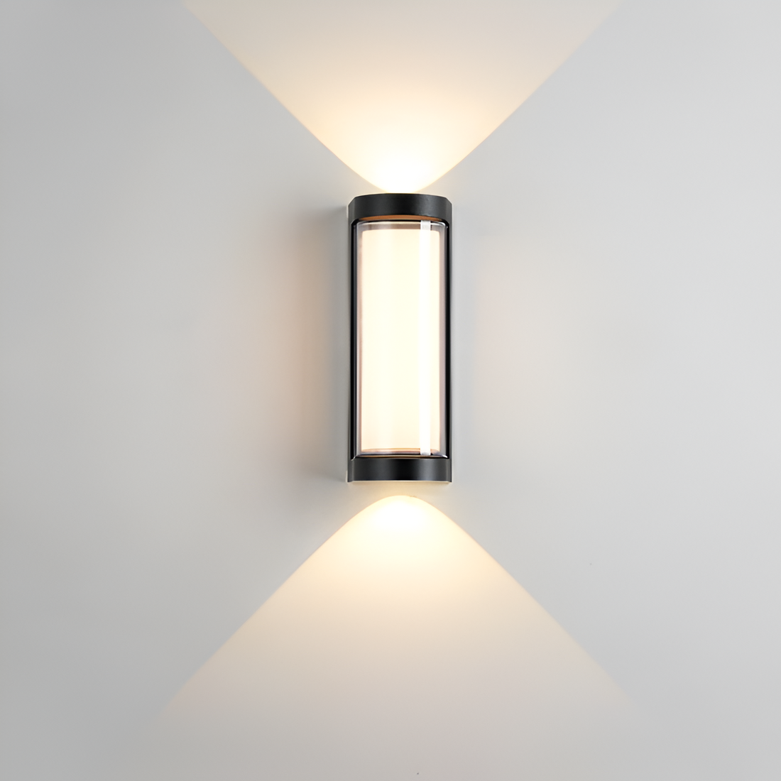 Outdoor Sconce Fixture 10.6 in Black Waterproof Bidirectional Beam for Exterior Walls Entrance Porch Garden Pathway Architectural Accent IP6