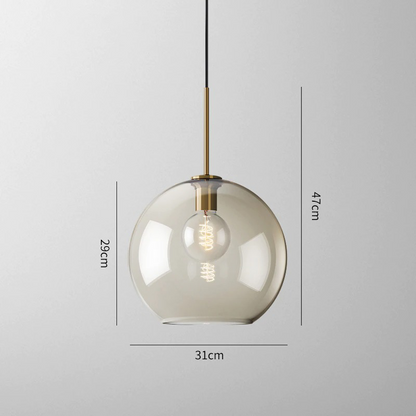 Amber Glass Pendant Light Fixture with Adjustable Cable for Kitchen Island Dining Room Bedroom Modern Hanging Ceiling Lamp Iron Frame