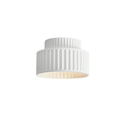 Dimmable Flush Mount Ceiling Light for Bedroom Living Room Ribbed Resin 9 in Scandinavian Japanese Inspired Soft Ambient Overhead Lighting L