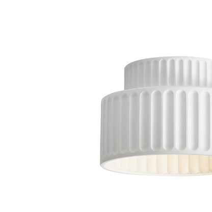 Dimmable Flush Mount Ceiling Light for Bedroom Living Room Ribbed Resin 9 in Scandinavian Japanese Inspired Soft Ambient Overhead Lighting L