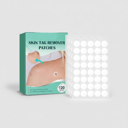 Hydrocolloid Skin Tag & Wart Remover Patches 120-Pack | Gentle Spot Treatment for Home Use | Invisible Adhesive Discs with Tea Tree Oil for
