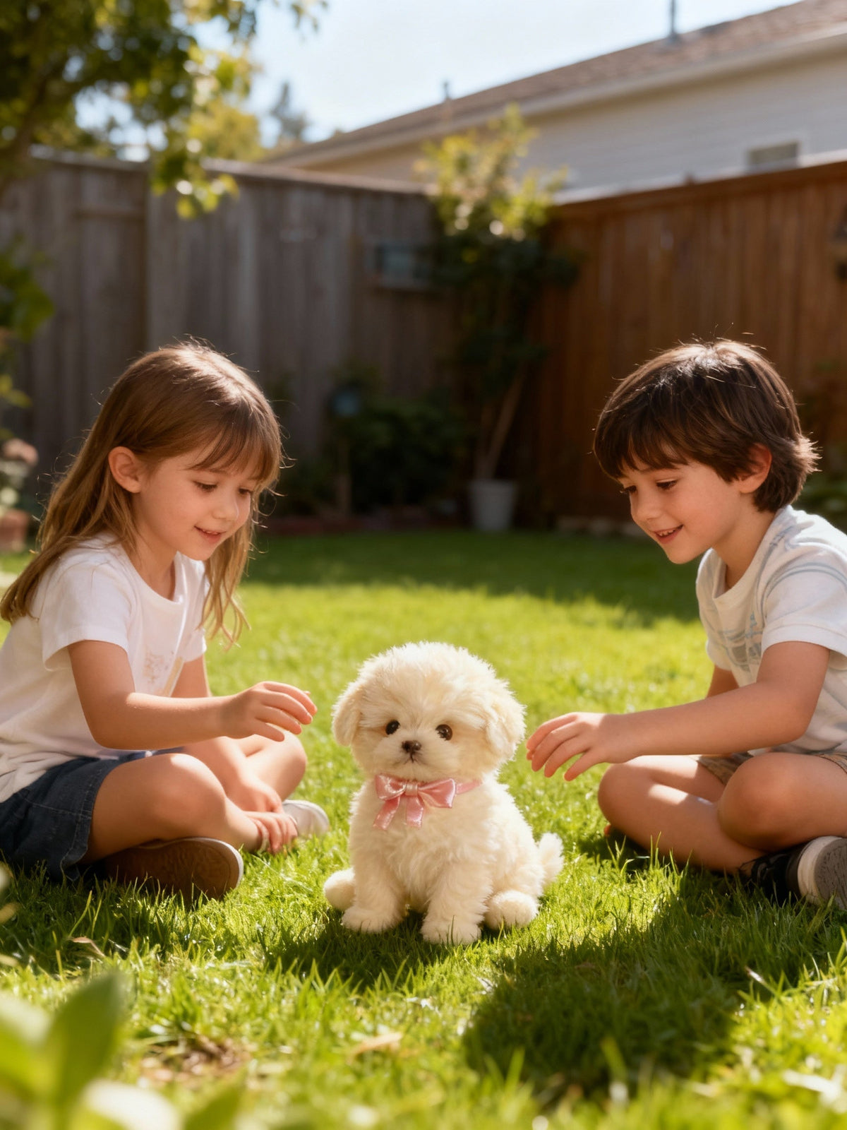 Battery-Powered Plush Puppy Toy 6.7 Inches Walks Barks Wags Tail Brown White Kids Pretend Pet for Boys Girls Children's Room Nursery Gift Al