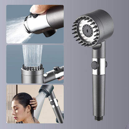 3-Mode High-Pressure Handheld Shower Head with On/Off Pause Switch & Built-In Water Filter