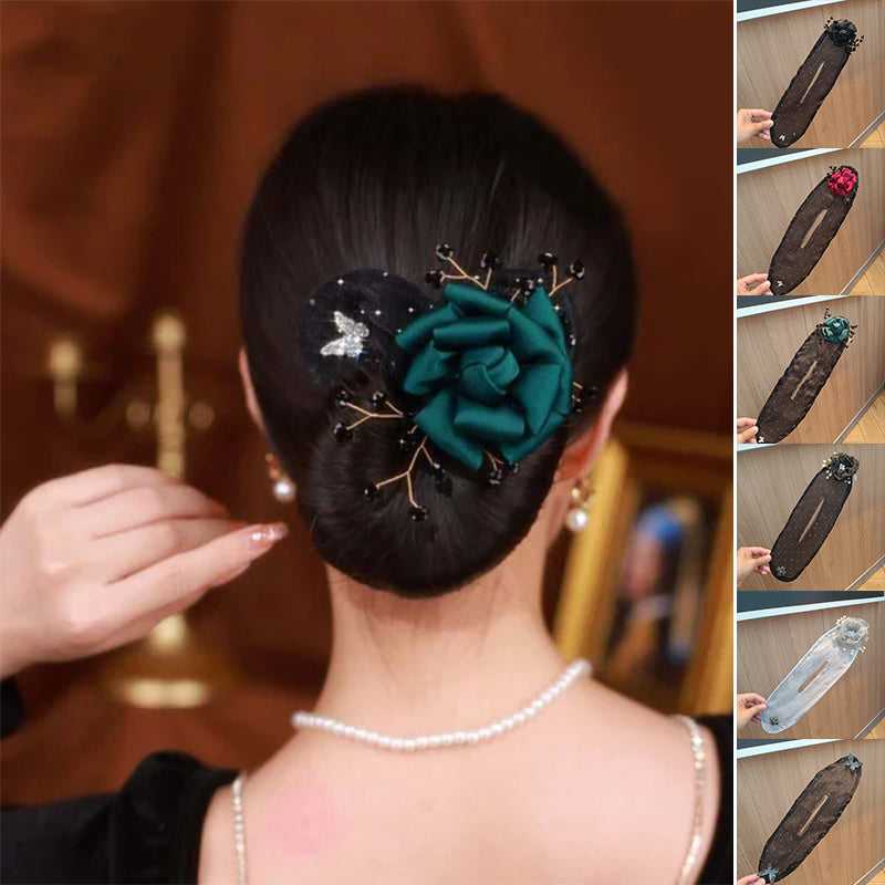Hair Bun Maker Tool Kit with Wire Core & Satin Cover for Updos, Twists & Ballerina Buns - 7-Piece Set for All Hair Types