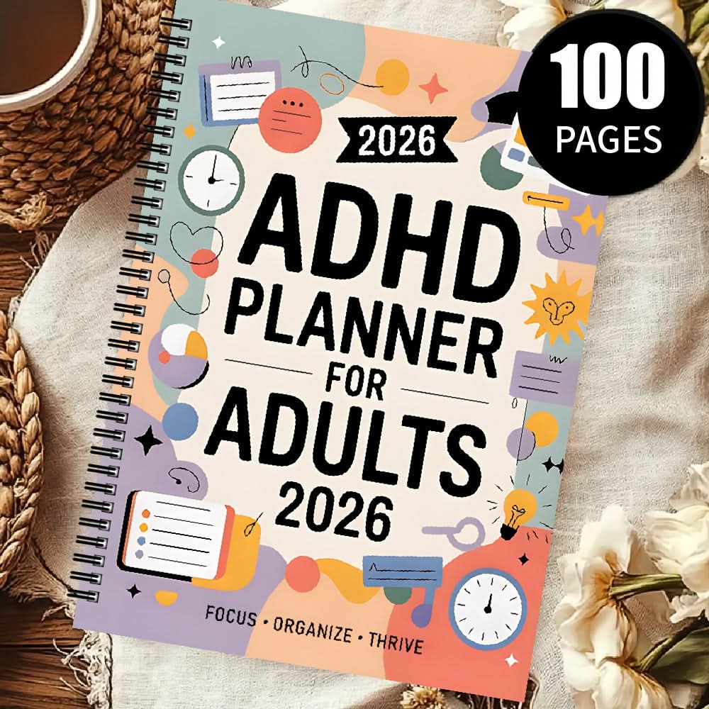 2026 ADHD Planner for Adults - Daily & Weekly Productivity Organizer