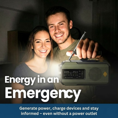 Portable Solar Powered Emergency Radio with Flashlight