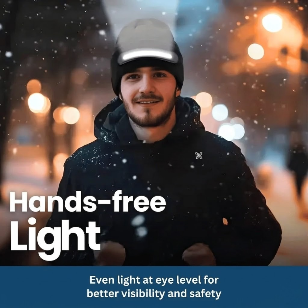 Wireless Beanie Headlamp with Bluetooth Music