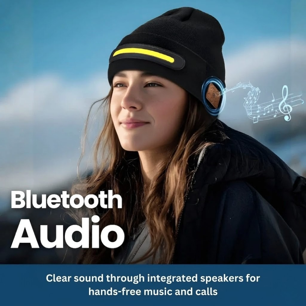 Wireless Beanie Headlamp with Bluetooth Music