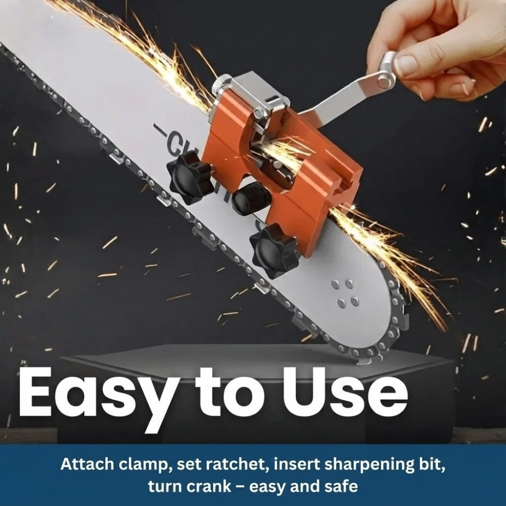 Compact Chainsaw Sharpener Tool, Durable Metal Construction