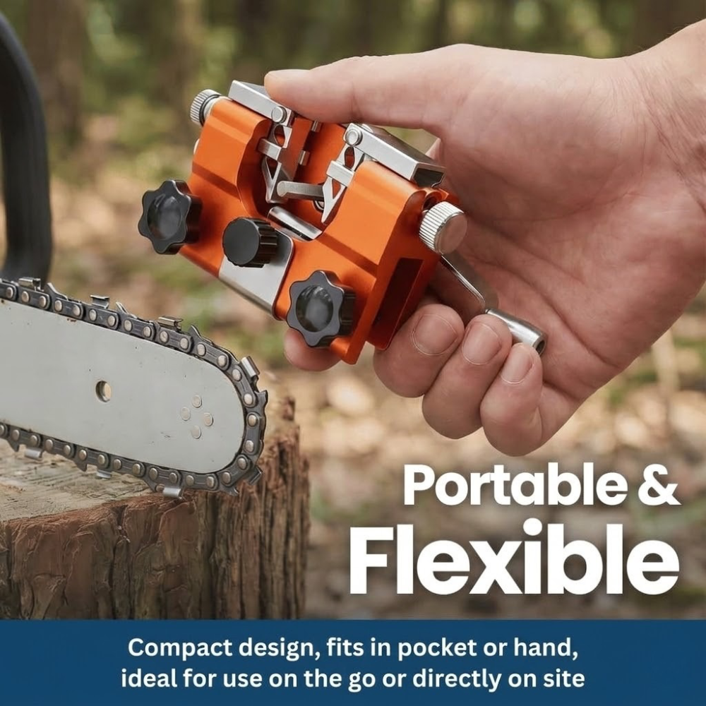 Compact Chainsaw Sharpener Tool, Durable Metal Construction