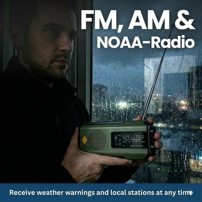 Portable Solar Powered Emergency Radio with Flashlight