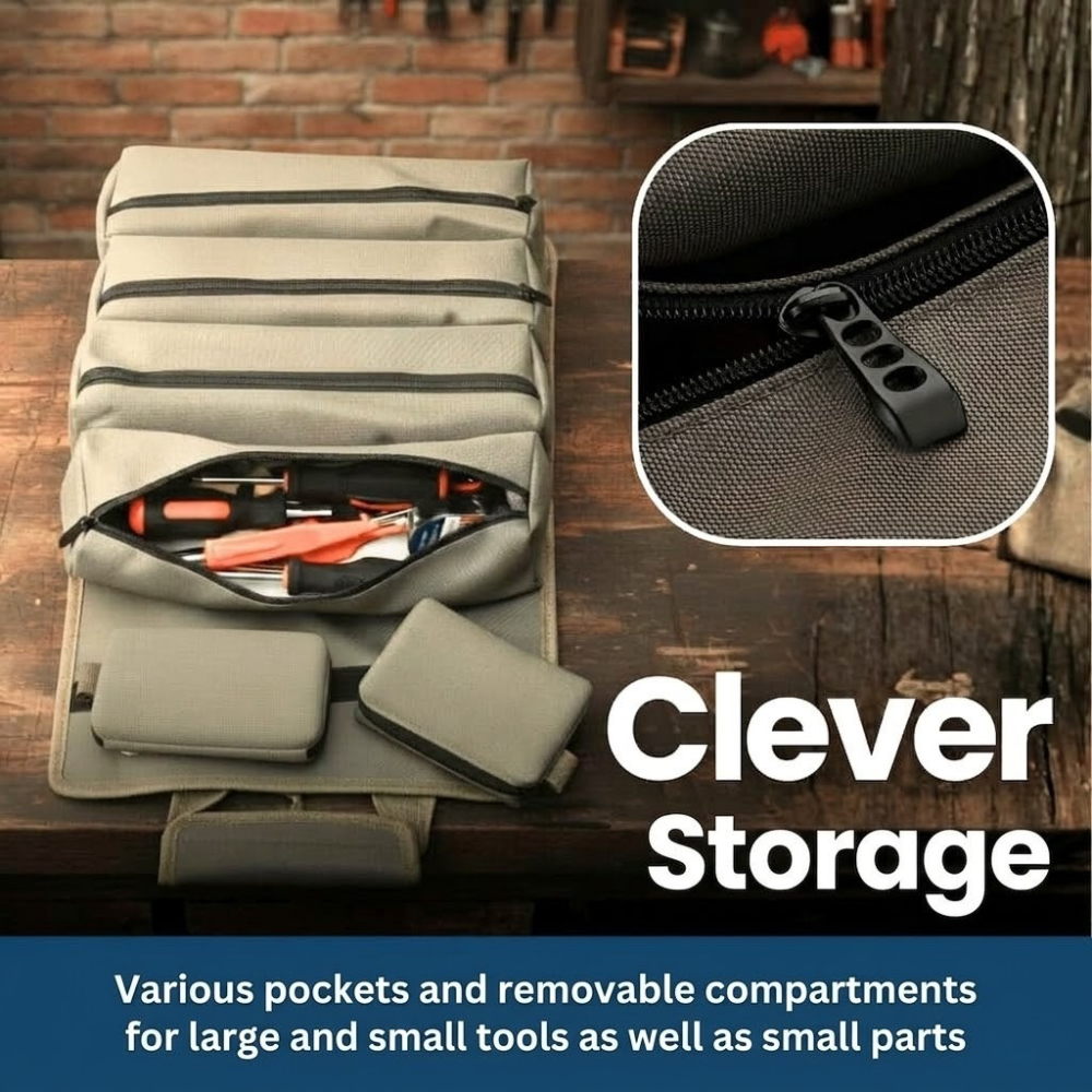 Durable Roll Up Tool Storage Bag 900D Oxford Canvas