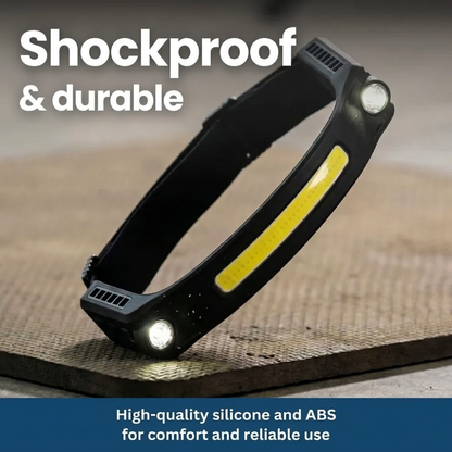 Bright LED Rechargeable Headlight, Handsfree Flashlight