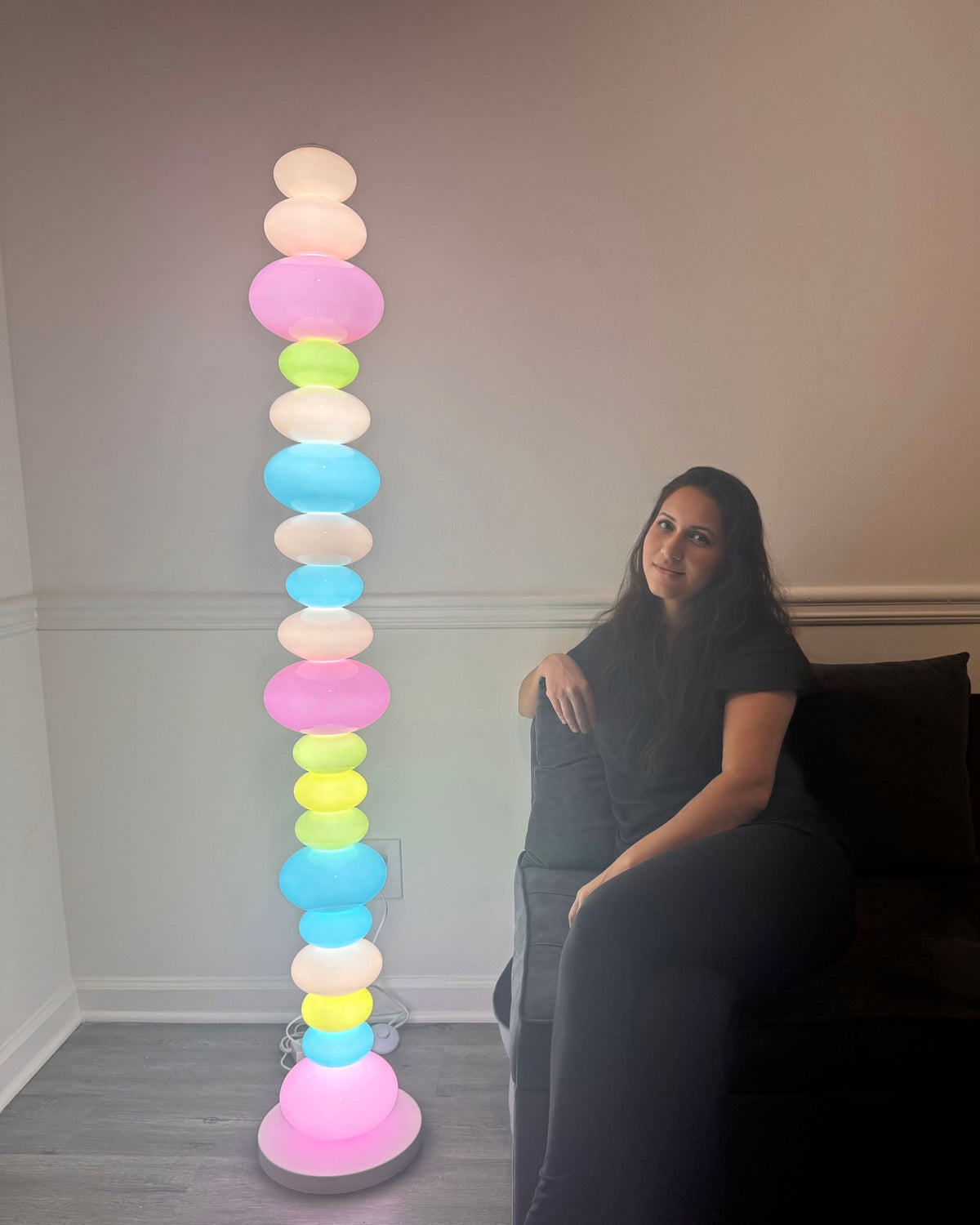 Translucent Acrylic Tower Light 63 Inches Tall Modern Statement Piece for Bedrooms Lounges Hallways Offices