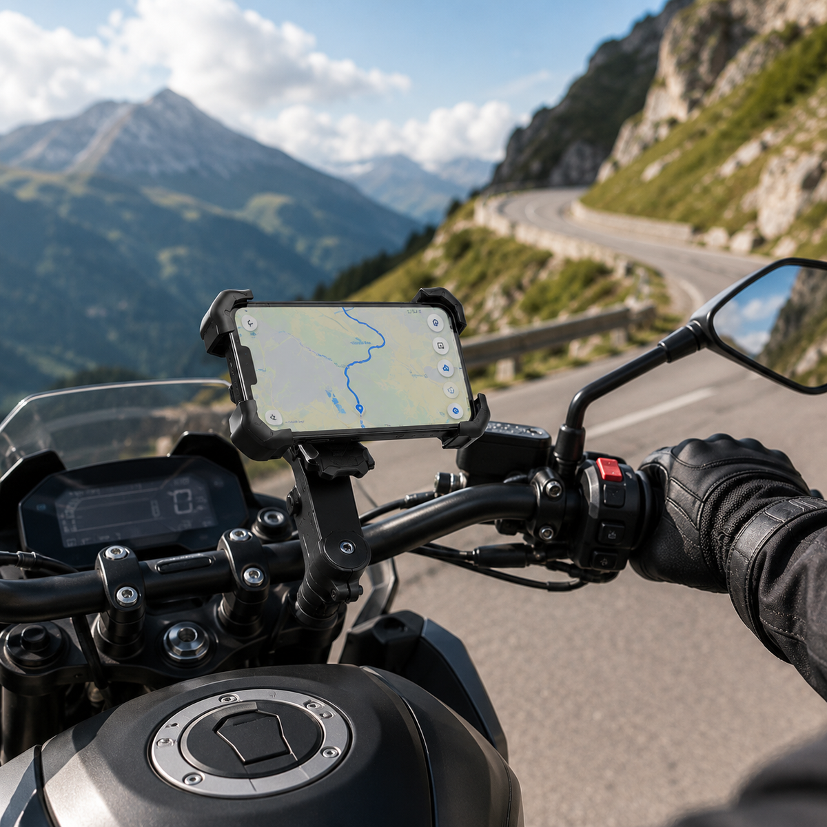 Rotating Phone Mount for Bike Handlebar – 360° Adjustable Smartphone Holder for Bicycle, Motorcycle & E-Bike – Universal Fit for iPhone