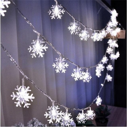 Decorative LED Garland with Warm Glow for Indoors & Outdoors – Battery or Plug Options, Multiple Shapes – 16 ft or 33 ft Lengths