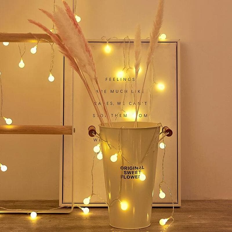 Decorative LED Garland with Warm Glow for Indoors & Outdoors – Battery or Plug Options, Multiple Shapes – 16 ft or 33 ft Lengths