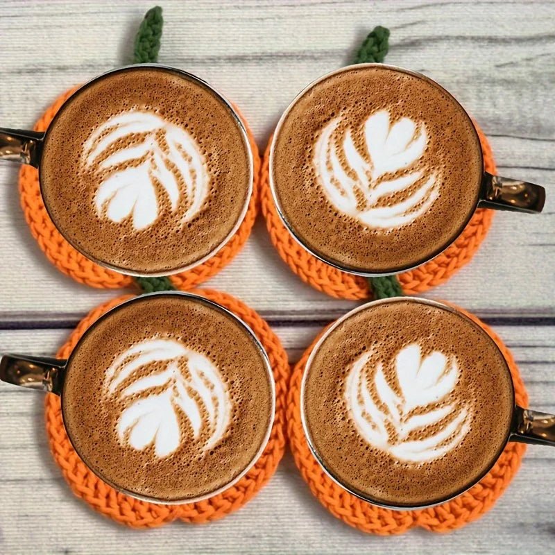 Fallora Pumpkin Coasters - Handmade Crochet, Autumn Decor