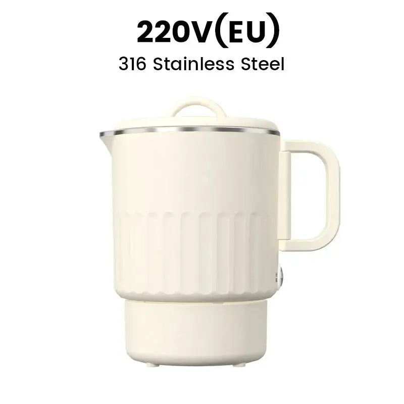 Collapsible Electric Travel Kettle 27 oz Dual-Wattage Stainless Steel for Camping Office Hotels