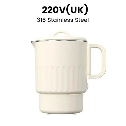 Collapsible Electric Travel Kettle 27 oz Dual-Wattage Stainless Steel for Camping Office Hotels
