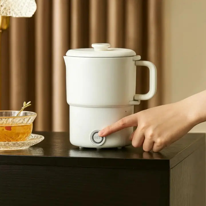 Collapsible Electric Travel Kettle 27 oz Dual-Wattage Stainless Steel for Camping Office Hotels