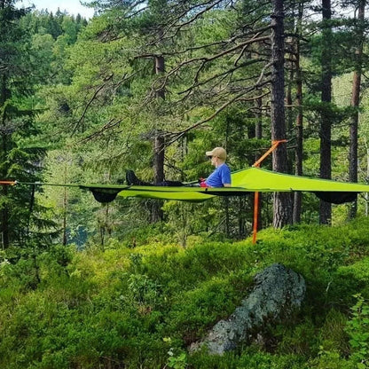 Triangle Hanging Tent for Groups – 3-Point Aerial Shelter with Elevated Suspension for Camping, Backyard & Outdoor Relaxation