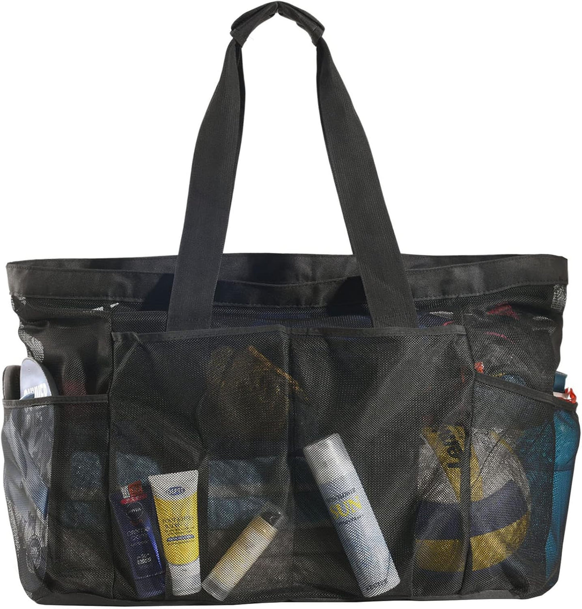 Family Essentials | Extra-Large Beach Tote with Zipper & Sandproof Mesh | Comfortable Carryall for Family Beach Trips