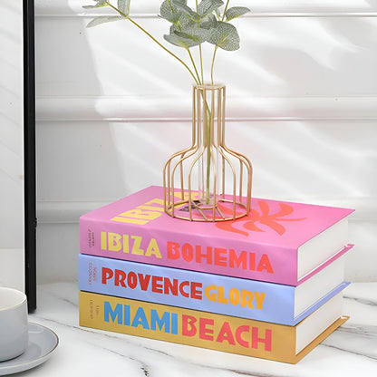 Fablea Decorative Book Set - Travel Series, Stylish Accent with Hidden Storage