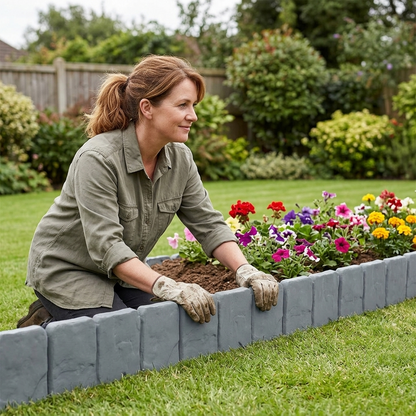 Ortekor Faux Stone Garden Edging Panels | Easy Installation & Flexible Design for Beautiful Borders