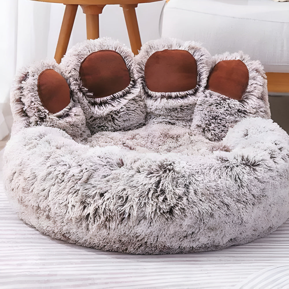 Felicity Paw Dog Bed - Plush Fabric, Raised Edges for Comfort