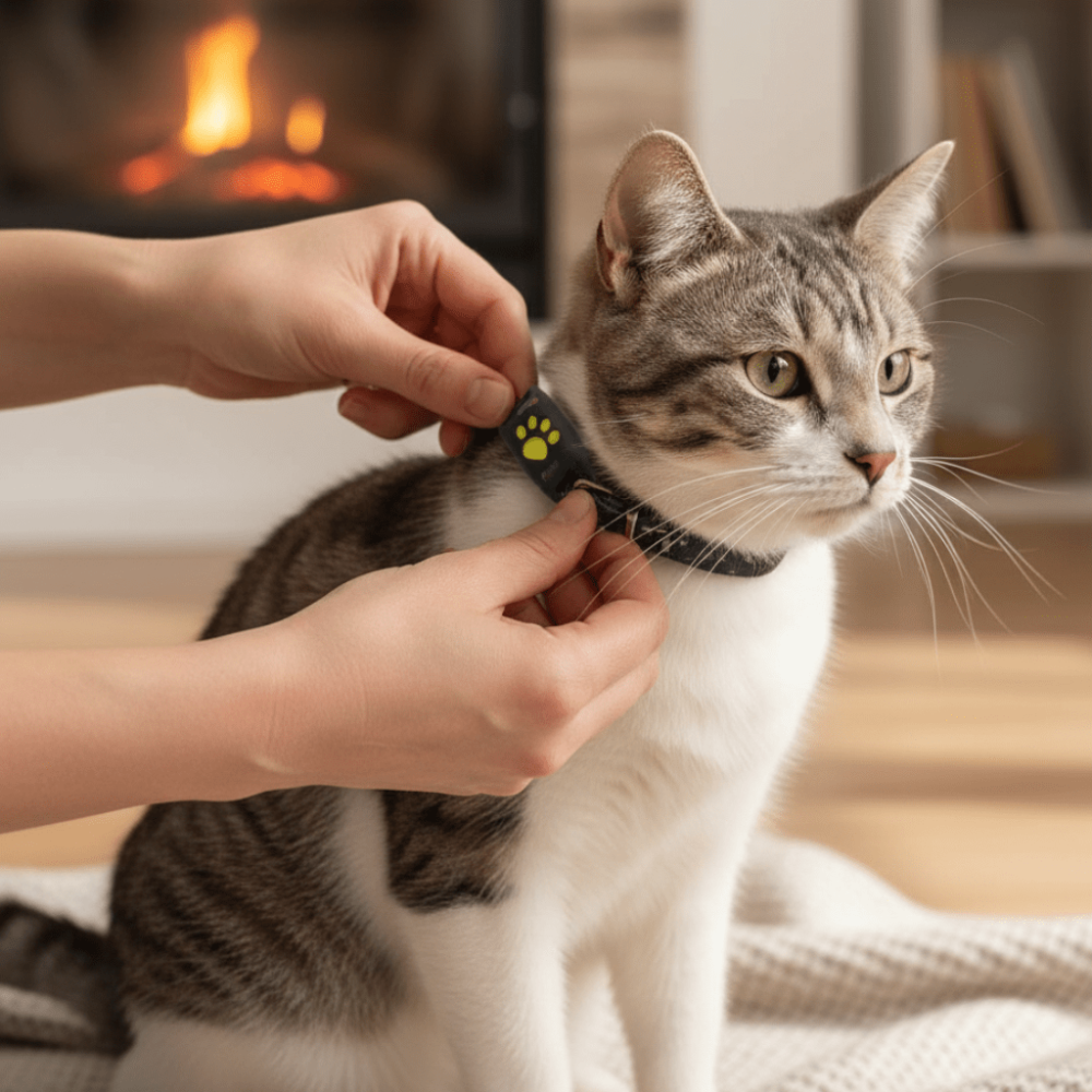 Feline Guardian | Cat GPS Tracker Collar with Real-Time Location Updates | Compact Design for Pet Safety