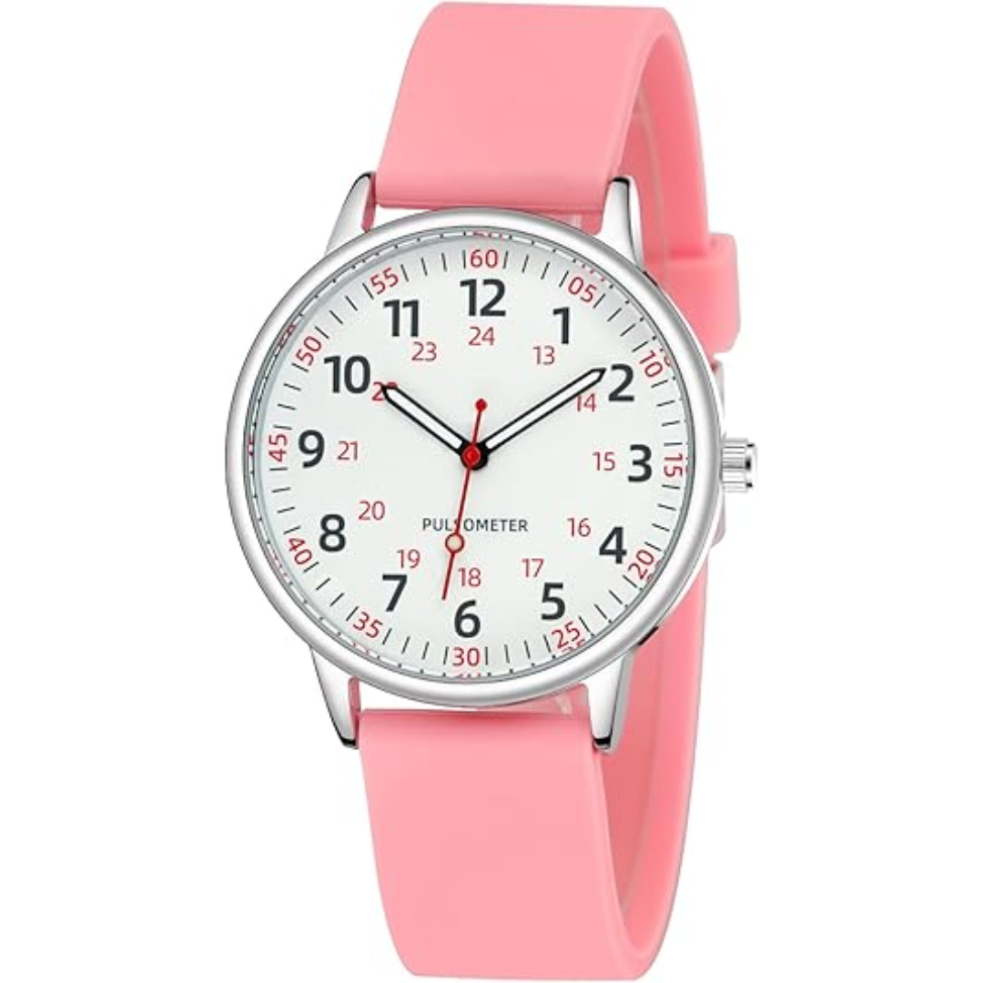 Femke | Waterproof Nurse Watch with Clear Second Hand | Durable Silicone Band for Comfort