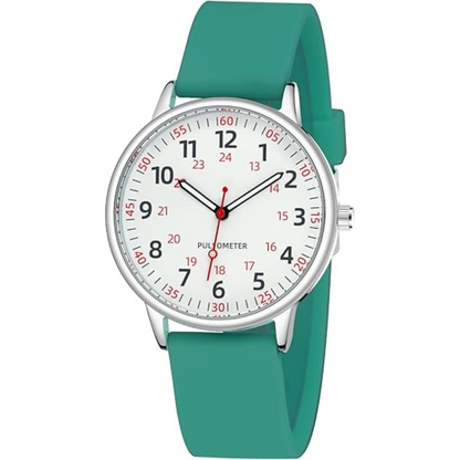 Femke | Waterproof Nurse Watch with Clear Second Hand | Durable Silicone Band for Comfort