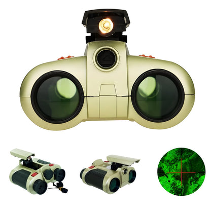 Kids Night Vision Binoculars 4x30 Magnification Waterproof Shockproof for Outdoor Camping Nature Exploration Wildlife Watching Backyard Adve