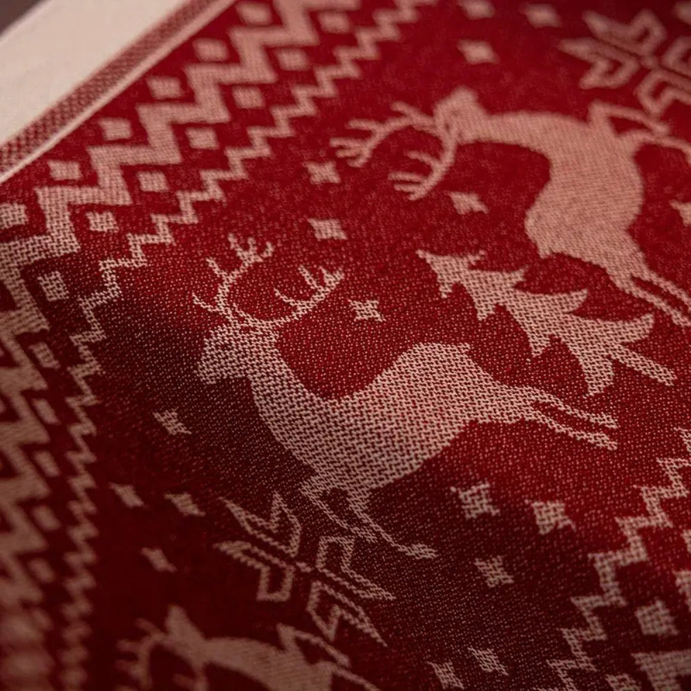 Felicity Christmas Table Runner - Soft Microfiber, Tasseled Edges