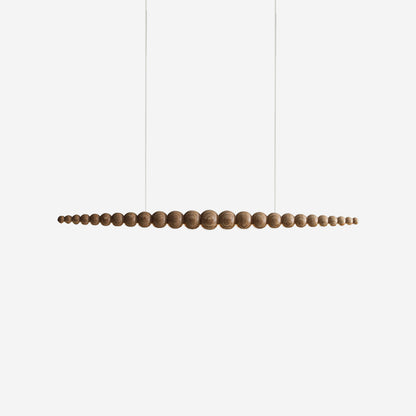 Hanging LED Fixture 46 in Metal Wood Acrylic Globe Pendant 3000K Contemporary Ceiling Light for Kitchen Island Dining Table