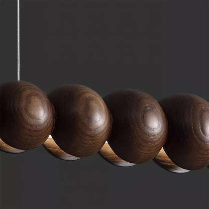 Linear LED Ceiling Fixture Wood & Metal 3000K Over Island Kitchen Dining Room Adjustable Height Suspended Bar Light Modern Minimalist Scandi