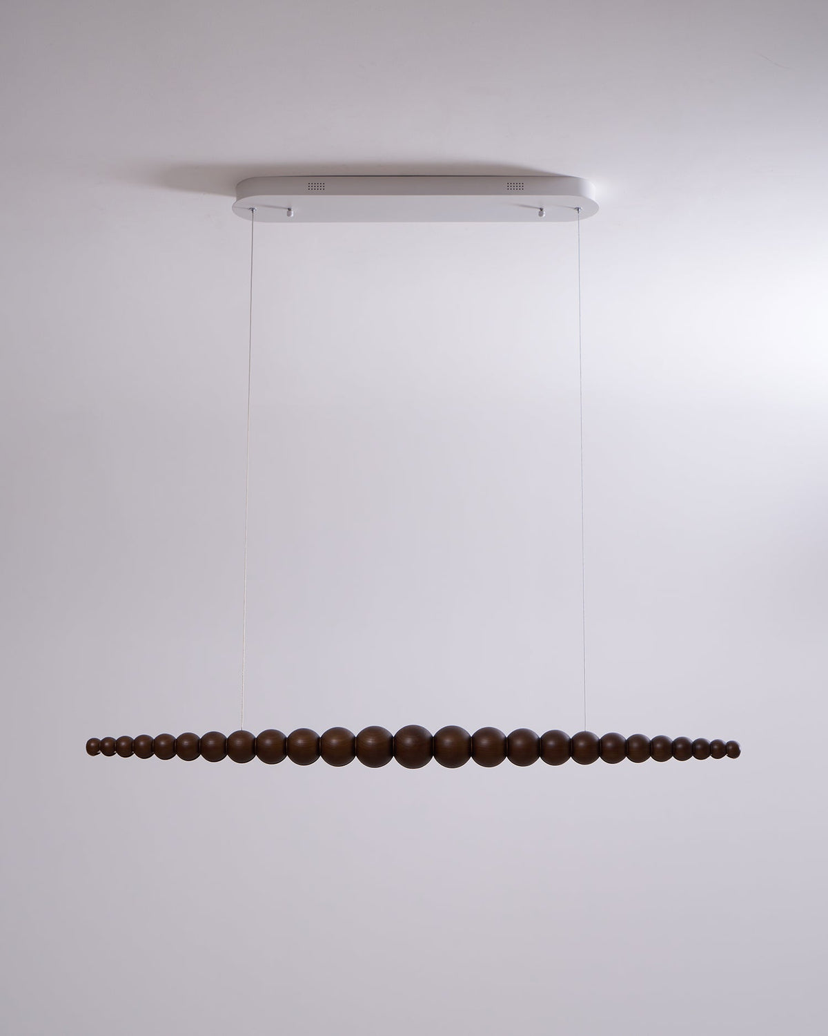 Hanging LED Fixture 46 in Metal Wood Acrylic Globe Pendant 3000K Contemporary Ceiling Light for Kitchen Island Dining Table