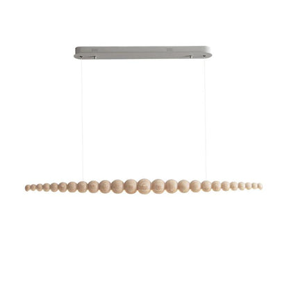 Linear LED Ceiling Fixture Wood & Metal 3000K Over Island Kitchen Dining Room Adjustable Height Suspended Bar Light Modern Minimalist Scandi