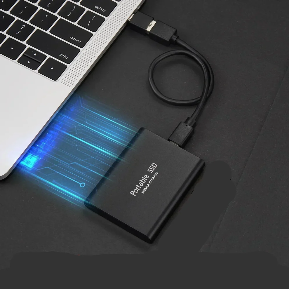 Fast 128TB Portable External SSD Drive Silver