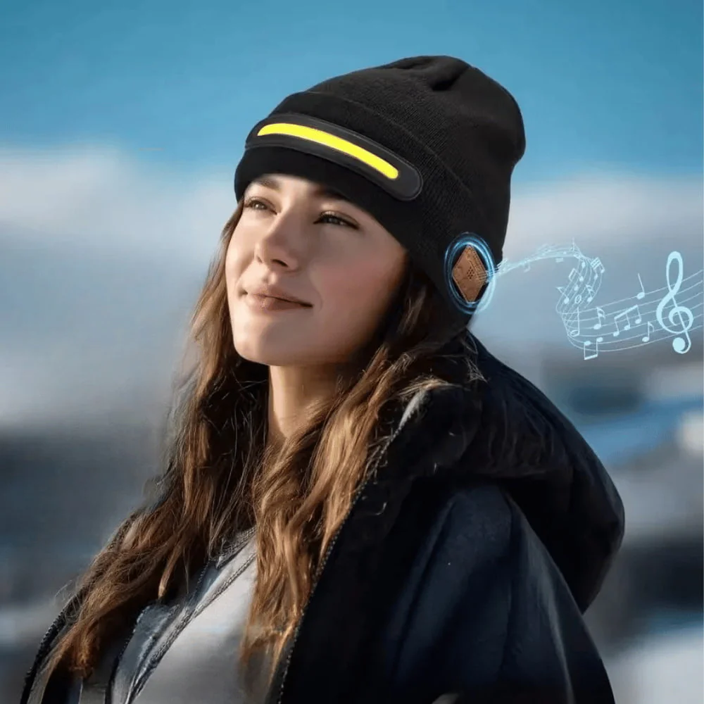 Wireless Beanie Headlamp with Bluetooth Music