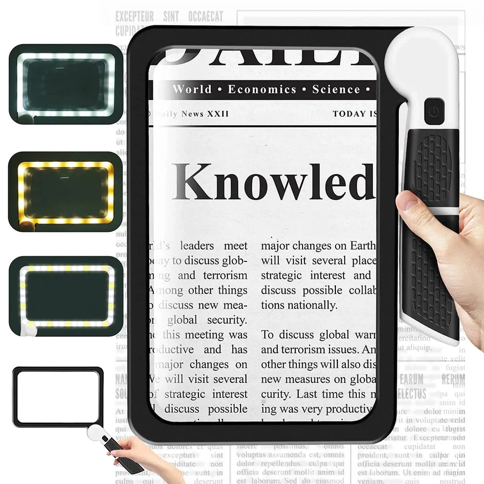 Bright LED Handheld Magnifier with 5X Zoom