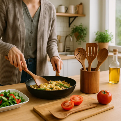 Natural Wood Cooking Utensil Set