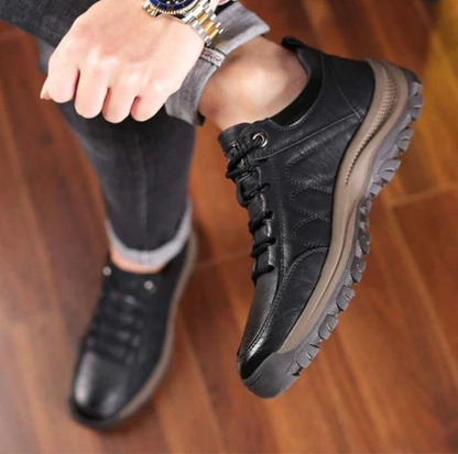 Comfortable Men's Leather Slip On Shoes Orthotic Support
