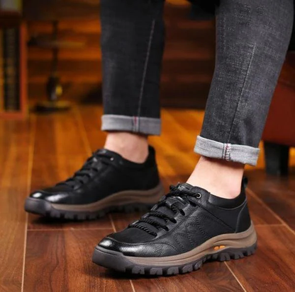 Comfortable Men's Leather Slip On Shoes Orthotic Support