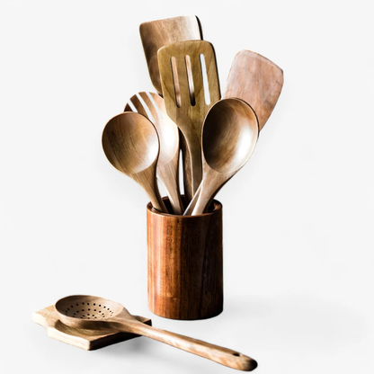 Natural Wood Cooking Utensil Set