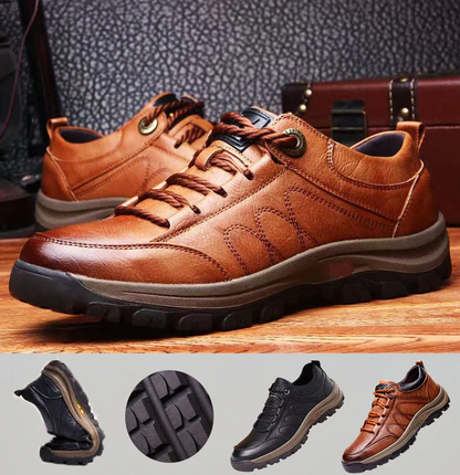 Comfortable Men's Leather Slip On Shoes Orthotic Support