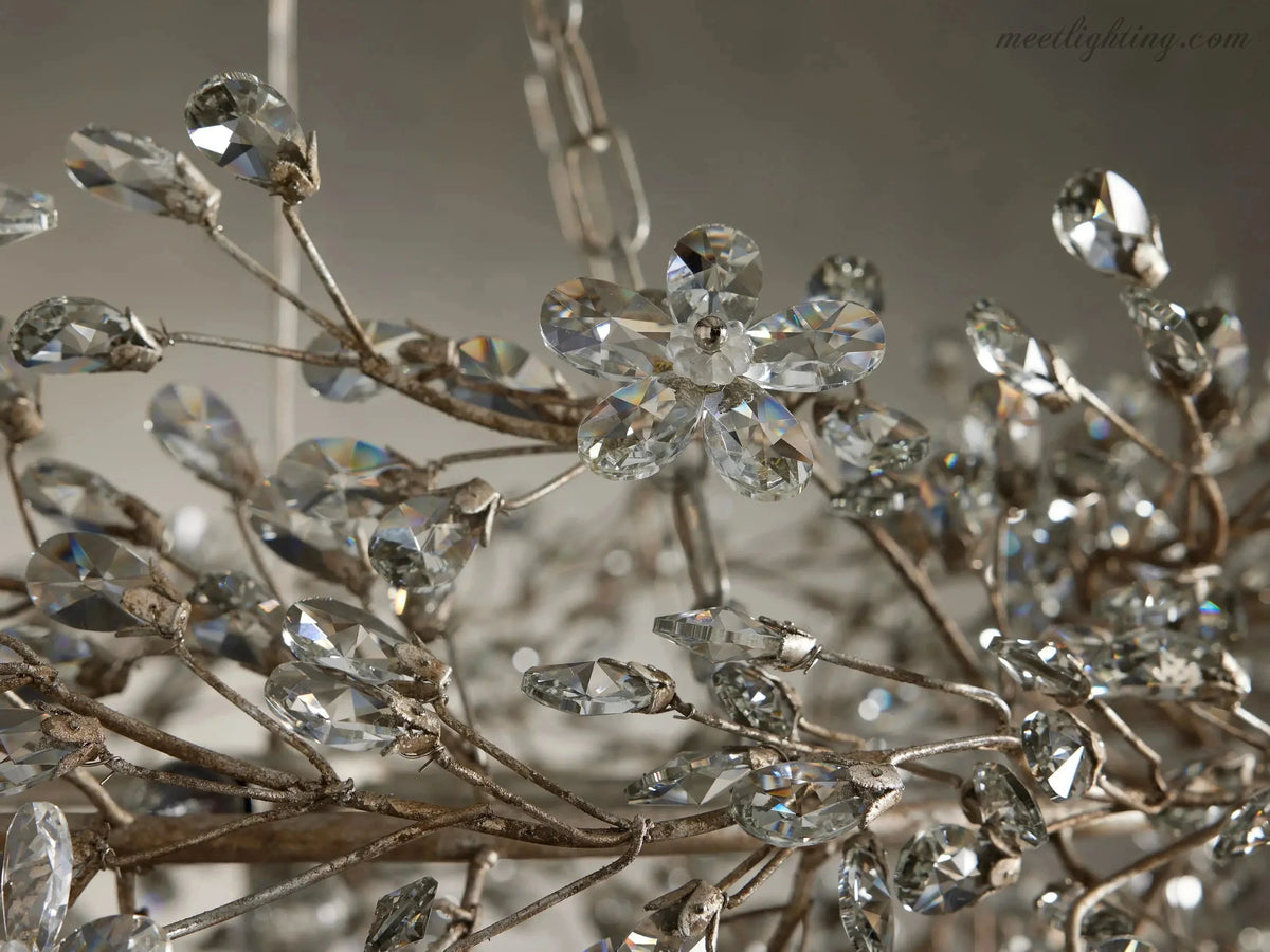 Round Multi-Light Statement Chandelier 39-60 in 6-12 Sockets Metal Crown for Dining Room Foyer Entryway Living Room
